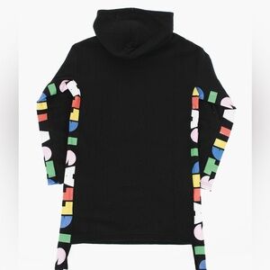 STELLA MCCARTNEY
Colorful Logo Tape Oversize Hoodie-Dress in Black girls size 8
